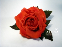 Роза из ткани "Alena". Натуральный шелк.